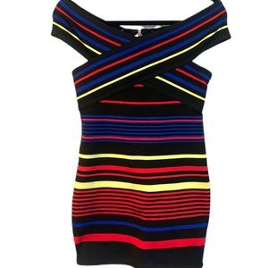 NWT Wow Couture bandage off the shoulder dress